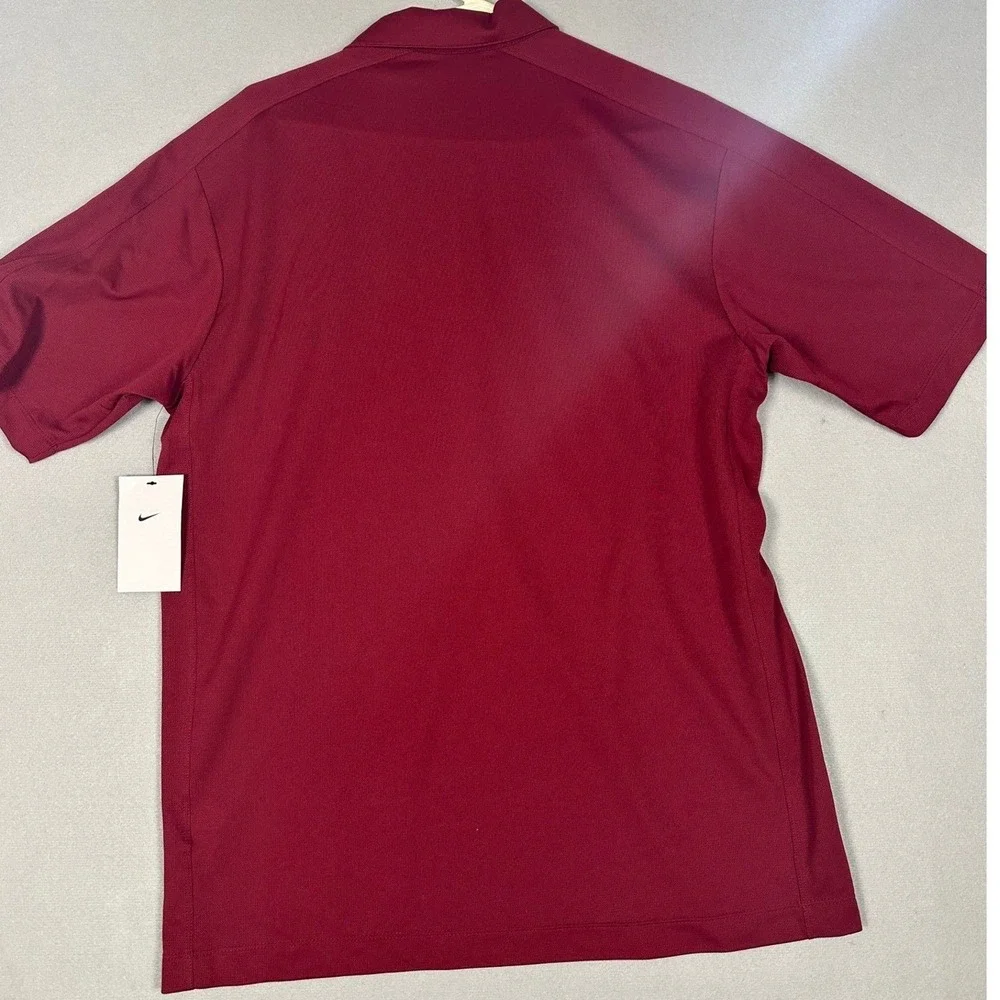 NEW Nike Golf Polo Shirt Mens Medium Burgundy Red Performance Rugby Short Sleeve